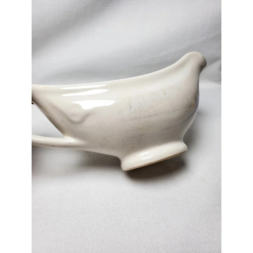 Vintage TEPCO USA China‎ Gravy Boat Restaurant Ware Ivory Diner Style 9.5